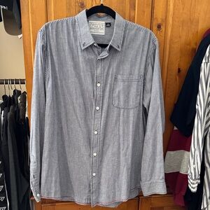 Blue and White Striped Men's Shirt